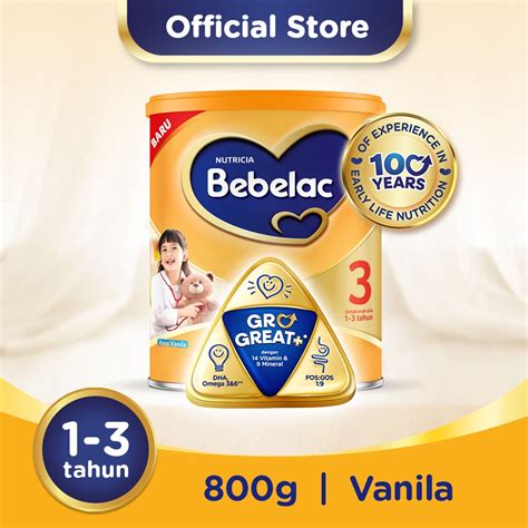 Jual Bebelac 3 Vanila Susu Pertumbuhan Bubuk 800 Gr Shopee Indonesia