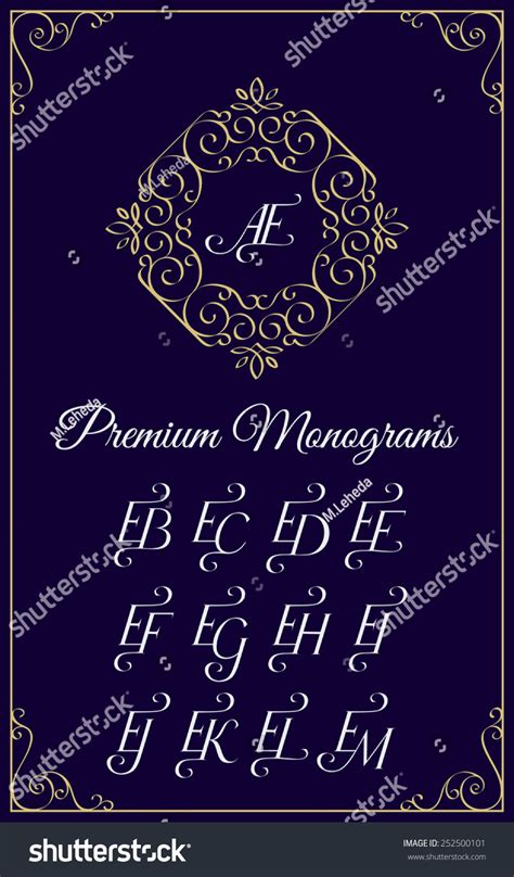 Vintage Monogram Design Template With Royalty Free Stock Vector 252500101