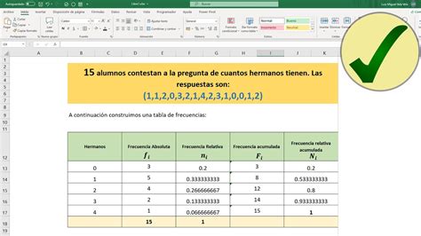 Como Calcular La Frecuencia Absoluta Relativa Y Acumulada Con Excel