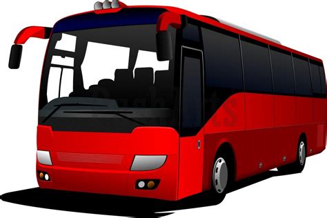 Red City Bus Coach Vector Illustration Pusharts Royalty Free
