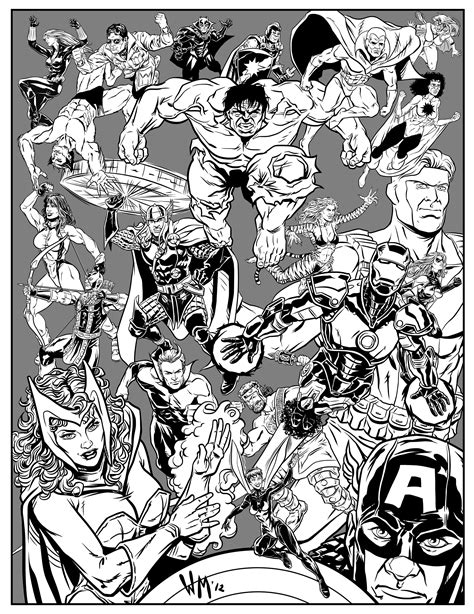 21 Avengers Drawn Traditionally And Inked In Photoshop Drawings