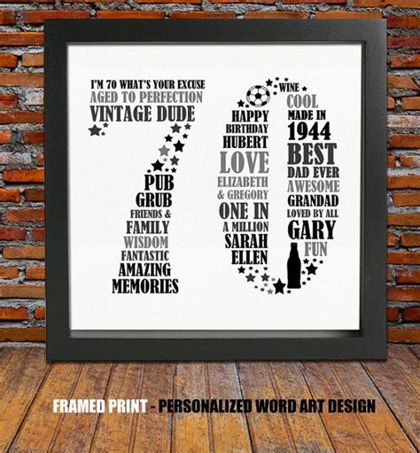 These fun greeting birthday cards have an amazing message, and this perfect card will bring a smile to your. Framed 70th Birthday Gift 70th birthday 70th by ...
