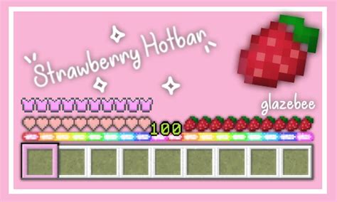 Glazebees Strawberry Hotbar Minecraft Texture Pack