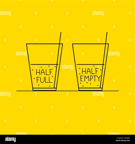 Half Full And Half Empty Glass Life Philosophy Of Optimist And