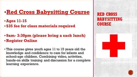 Red Cross Babysitting Course March Grimes Public Library