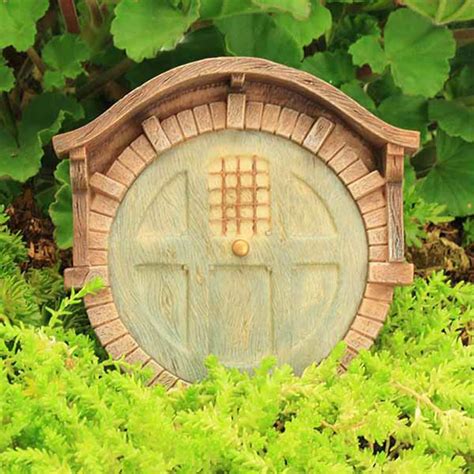 Round Hobbit Door With Brick Surround Blue Hobbit Door Round Etsy