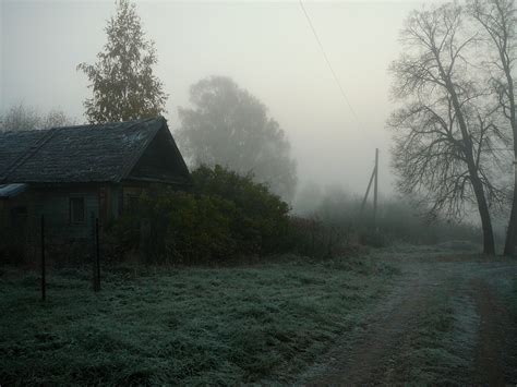 Wallpaper Road Country Fog Trees Haze House Gloomy 2560x1920