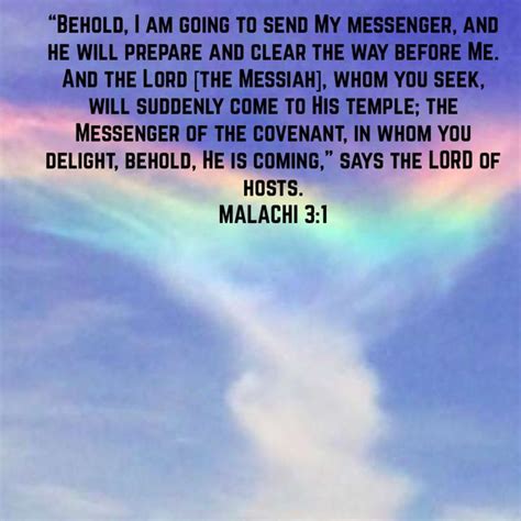 Malachi 31 “behold I Am Going To Send My Messenger And He Will