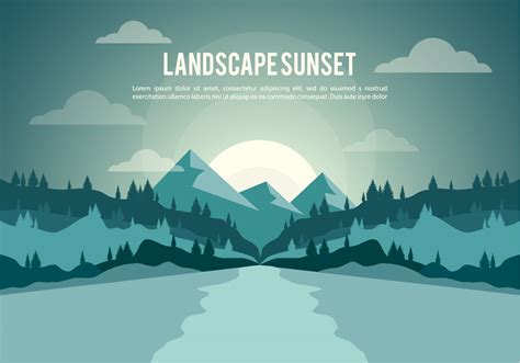 Landscape Sunset Illustration Vector Background - Download Free Vector Art, Stock Graphics & Images