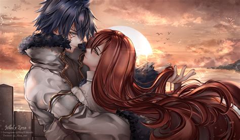 Erza Scarlet And Jellal Fernandes Fairy Tail Drawn By Hinayukisaki