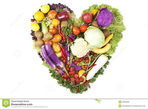 Heart Made Of Fruits And Vegetables Royalty Free Stock Photo Image