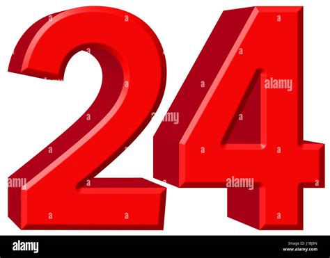 Numeral 24 Twenty Four Isolated On White Background 3d Render Stock