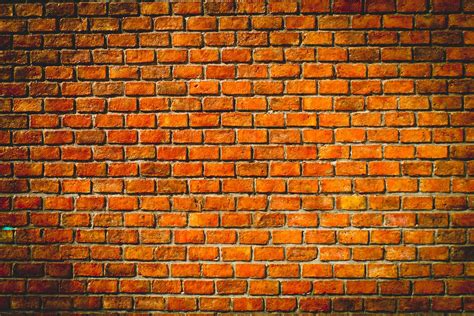 Orange Brick Wall Background Orange Brick Grunge Wall Background