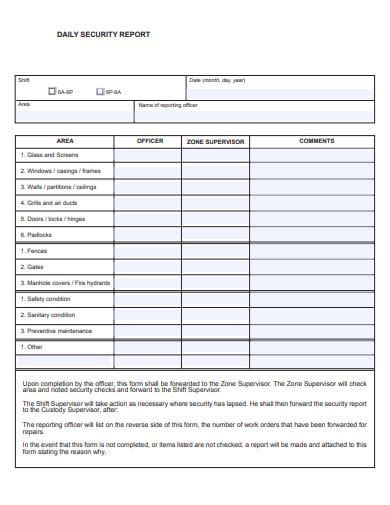 Free 10 Daily Security Report Templates In Ms Word Pdf