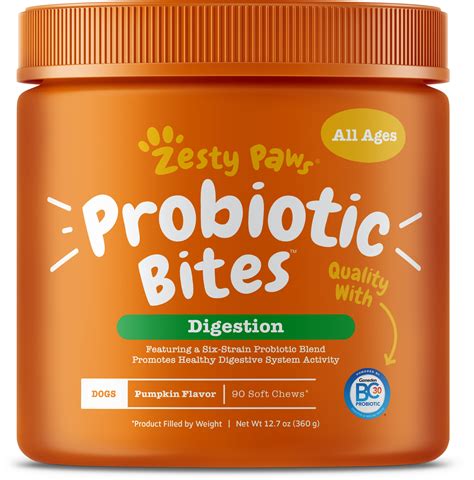 Zesty Paws Probiotic For Dogs With Natural Digestive Enzymes 90 Soft