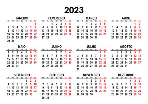 Calendario 2023 Brasileiro