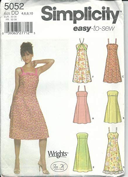 Simplicity Sewing Pattern 5052 Misses Simple Summer Dresses Sundress Pattern Summer Dresses