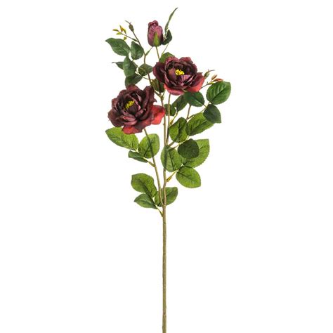 28″ Rose Spray Burgundy Silk Flower Depot