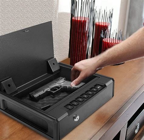 Biometric Gun Safe For Pistols Quick Access Handgun Safe For Home