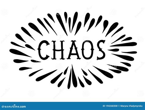 Chaos Black Isolated Lettering Art Stock Vector Illustration Of