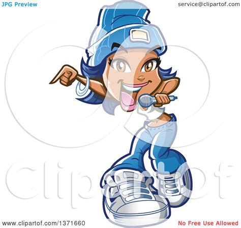 Clipart Of A Black Female Rapper Singing And Dancing Royalty Free Vector Illustration By Clip