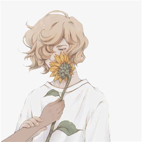 Boy Holding Sunflower Plant Flower Boy Png Transparent Clipart Image