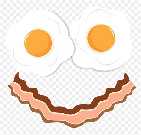 Bacon And Eggs Smile Wall Sticker Ovos Com Bacon Png Transparent Png