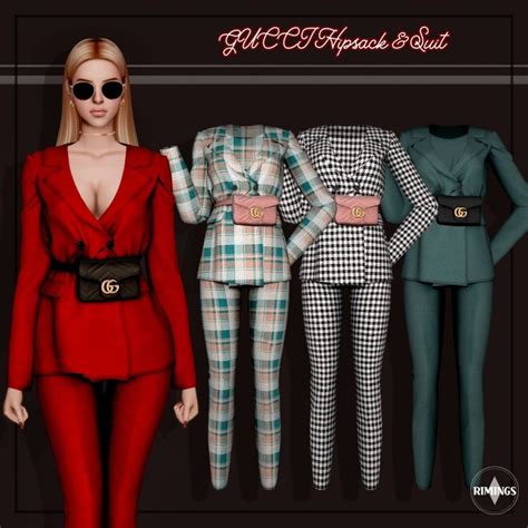 Sims 4 Gucci Hipsack And Suit In 2021 Sims 4 Mods Clothes Sims 4