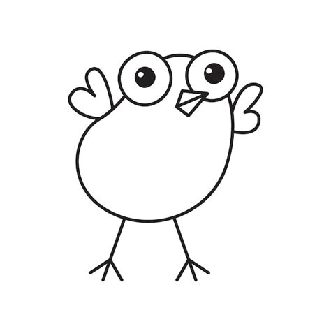 Premium Vector | Cartoon chick cute baby farm birds line art hand drawn