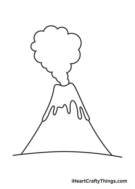 Volcano Drawing How To Draw A Volcano Step By Step