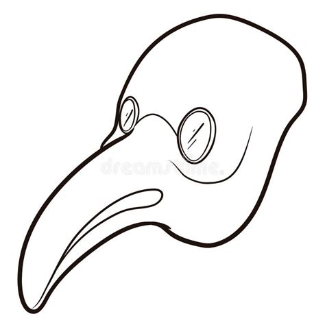 Iconic Plague Doctor Mask In Outline Style To Coloring Vector