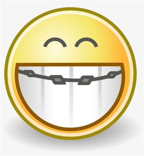 Face Grin Braces Smile With Braces Emoji Transparent Png 1024x1024