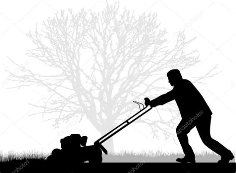 Man Mowing Lawn Stock Vector Image By ©pablonis 78032086
