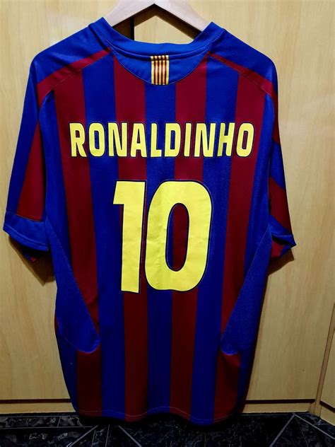 Camisa Barcelona Barça Ronaldinho Gaucho Tamanho G Roupa Esportiva