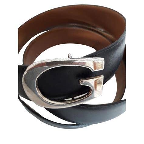 Gucci Mens Belt Black Leather Ref86465 Joli Closet