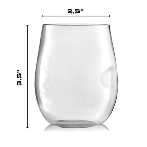 Pack Finger Indentations Stemless Plastic Wine Glasses Disposable Oz Smooth Rim
