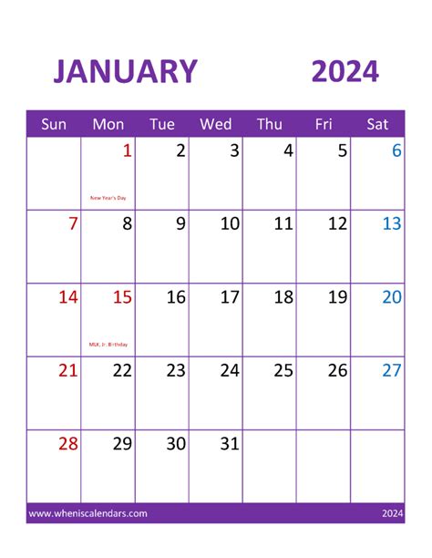 January 2024 Calendar Editable Word Monthly Calendar