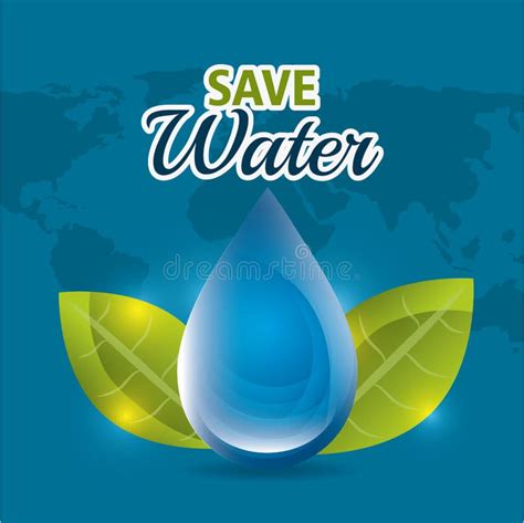 Save Water Ecology Stock Vector Illustration Of Design 60873947