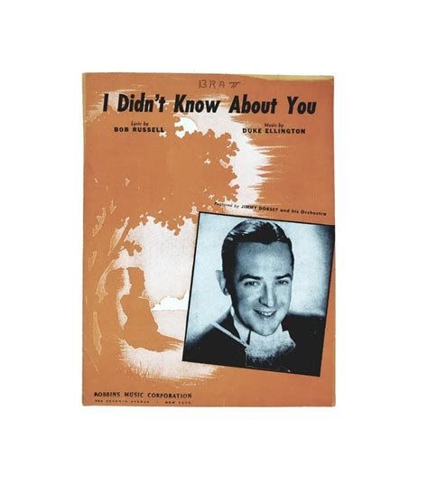I Didnt Know About You Sheet Music 1944 Duke Ellington Etsy Duke