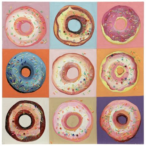 Hand Painted Pop Art Donuts On Canvas 36in X 36in