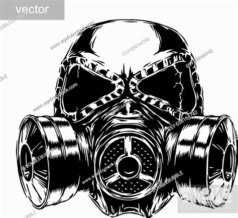 engrave isolated gas mask vector illustration sketch linear art stock vector vector and low