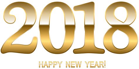 2018 Gold Happy New Year PNG Clip Art | Gallery Yopriceville - High ...
