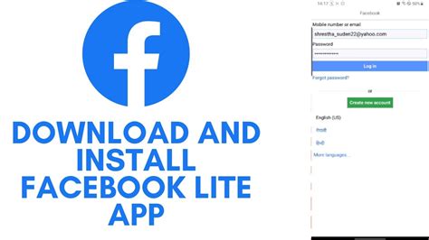 download and install facebook lite app login to facebook account on facebook lite app fb
