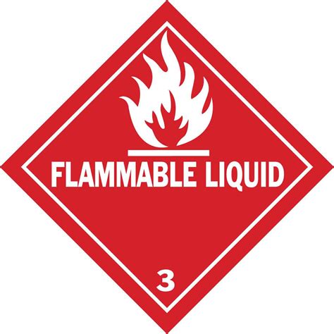 FLAMMABLE LIQUID 3 Hazardous Material Shipping Labels Brady Part