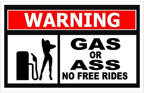 Magnet Gas Or Ass No Free Rides Funny Warning Magnetic Sticker Etsy