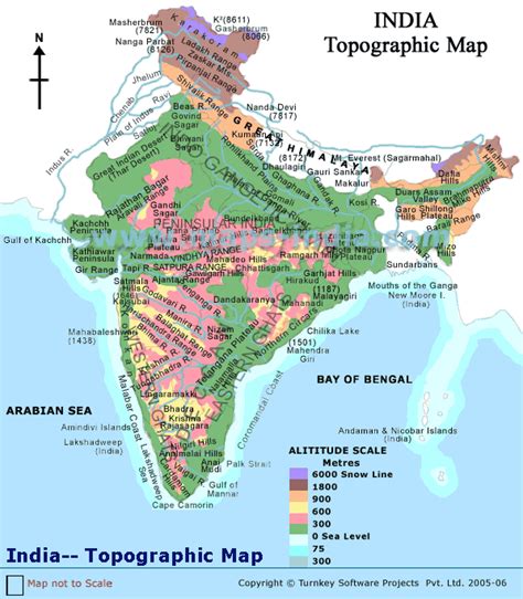 India Physical Map Physical Map Of India