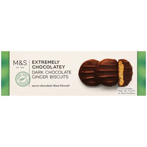Marks And Spencer Extremely Chocolatey Dark Chocolate Ginger Biscuits