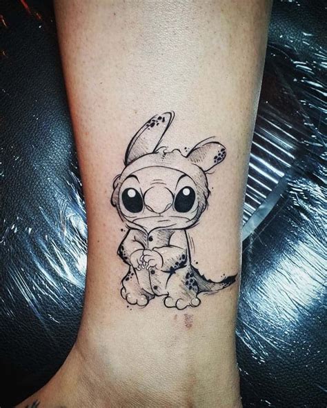 Black And White Disney Characters Tattoo The Pooh Bear With Medium