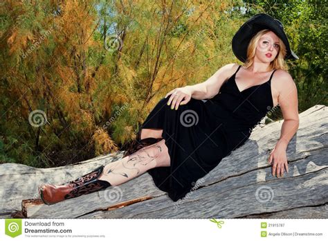 Beautiful Full Figured Blonde Woman Outdoors Stock Image