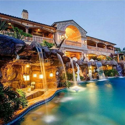 Amazing Pool With Multiple Waterfalls Mansions Dream Pools
